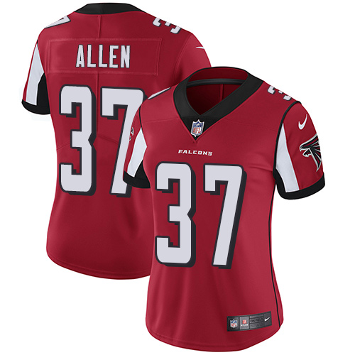 Atlanta Falcons #37 Ricardo Allen Red Team Color Women's Stitched Vapor Untouchable Limited Jersey Womens