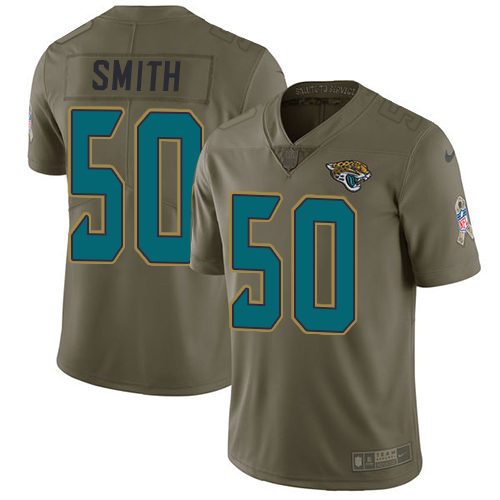 Jacksonville Jaguars #50 Telvin Smith Olive Men's Stitched Limited 2017 Salute to Service Jersey Men's