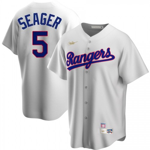 Texas Texas Rangers #5 Corey Seager Home Cooperstown Collection Player Jersey White Men's