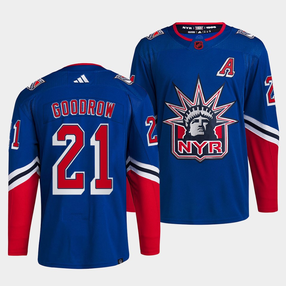 New York Rangers #21 Barclay Goodrow Men's Adidas Reverse Retro 2.0 Authentic Player Jersey - Royal