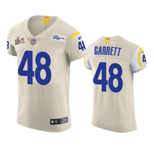 Los Angeles Los Angeles Rams #48 Chris Garrett Men's Super Bowl LVI Patch Vapor Elite Player Jersey - Bone Men's