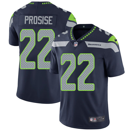Seattle Seahawks #22 C. J. Prosise Steel Blue Team Color Youth Stitched Vapor Untouchable Limited Jersey Youth