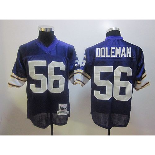 Mitchell And Ness Minnesota Vikings #56 Chris Doleman Purple Stitched Throwback Jersey Men's