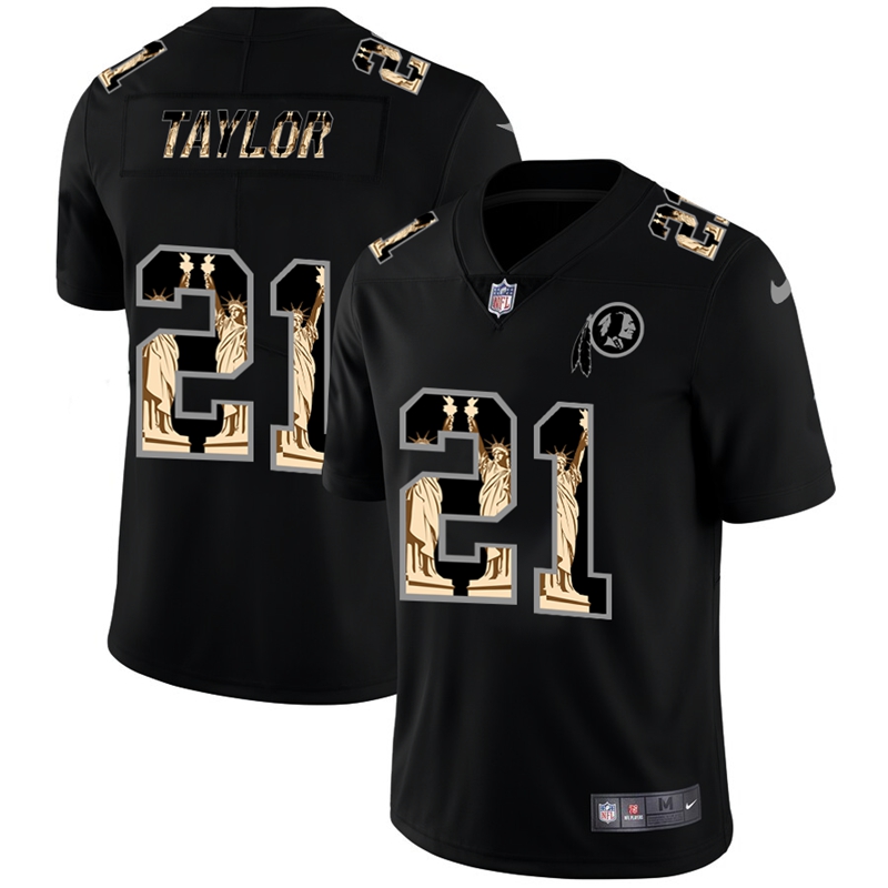 Washington Commanders #21 Sean Taylor Carbon Black Vapor Statue Of Liberty Limited Jersey