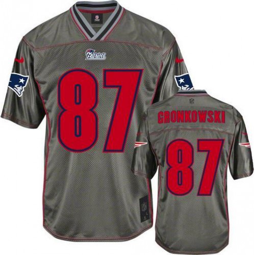 New England Patriots #87 Rob Gronkowski Grey Youth Stitched Elite Vapor Jersey Youth