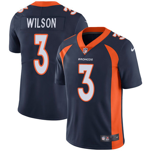 Broncos #3 Russell Wilson Navy Blue Alternate Men's Stitched Vapor Untouchable Limited Jersey