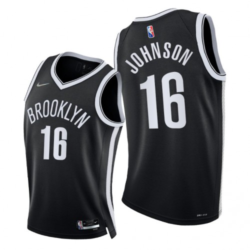 Brooklyn Nets #16 James Johnson Womens 2021-22 75th Diamond Anniversary Jersey Black Womens