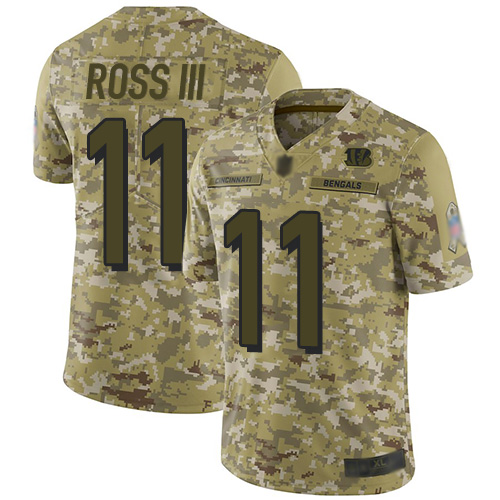 Cincinnati Bengals #11 John Ross III Camo Youth Stitched Limited 2018 Salute to Service Jersey Youth