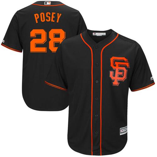 San Francisco Giants #28 Buster Posey Black Alternate Stitched Youth Jersey Youth
