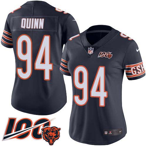 Chicago Bears #94 Robert Quinn Navy Blue Team Color Women's Stitched 100th Season Vapor Untouchable Limited Jersey Womens
