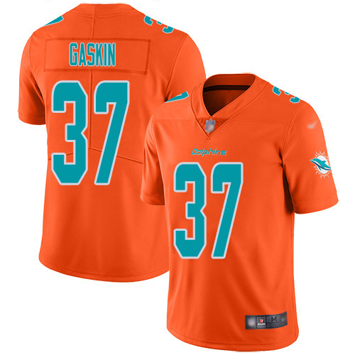 Miami Dolphins #37 Myles Gaskin Orange Men's Stitched Limited Inverted Legend Jersey Men's