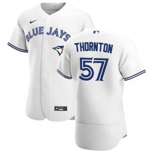 Toronto Toronto Blue Jays #57 Trent Thornton Men's White Home 2020 Authentic Player Jersey Men's