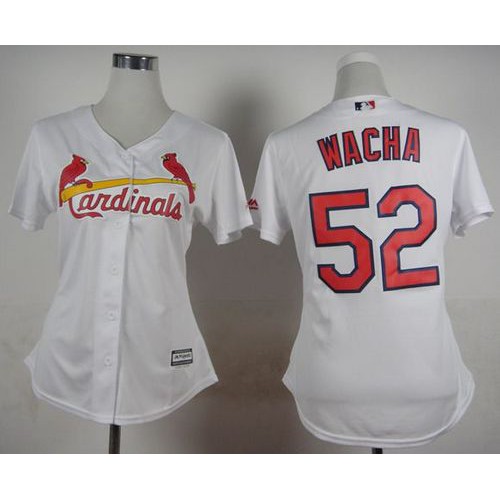 St.Louis Cardinals #52 Michael Wacha White Home Women's Stitched Jersey Womens