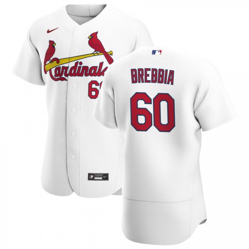 St. Louis St.Louis Cardinals #60 John Brebbia Men's White Home 2020 Authentic Player Jersey Men's