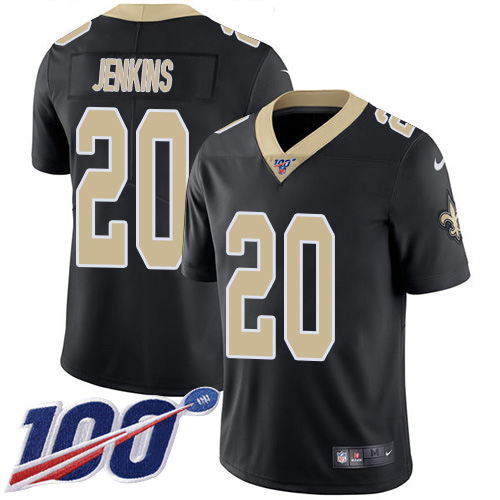 New Orleans Saints #20 Janoris Jenkins Black Team Color Men's Stitched 100th Season Vapor Untouchable Limited Jersey Men's