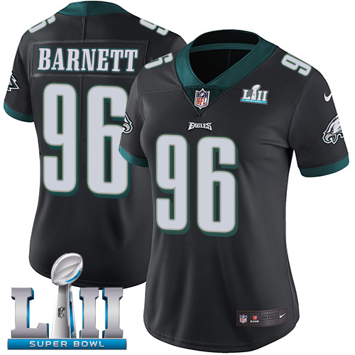 Philadelphia Eagles #96 Derek Barnett Black Alternate Super Bowl LII Women's Stitched Vapor Untouchable Limited Jersey Womens