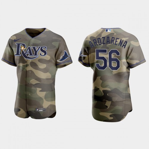Tampa Bay Tampa Bay Rays #56 Randy Arozarena Men's 2021 Armed Forces Day Authentic Jersey -Camo Men's