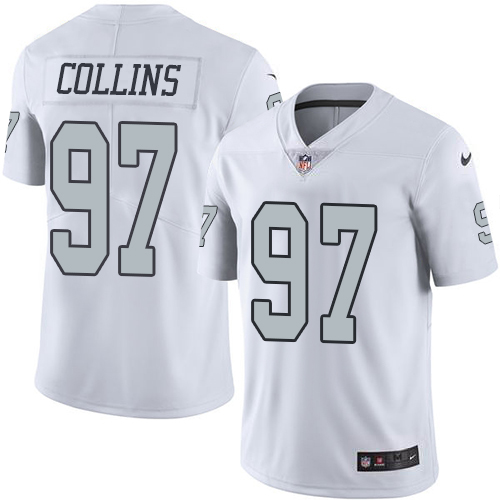 Las Vegas Raiders #97 Maliek Collins White Men's Stitched Limited Rush Jersey Men's