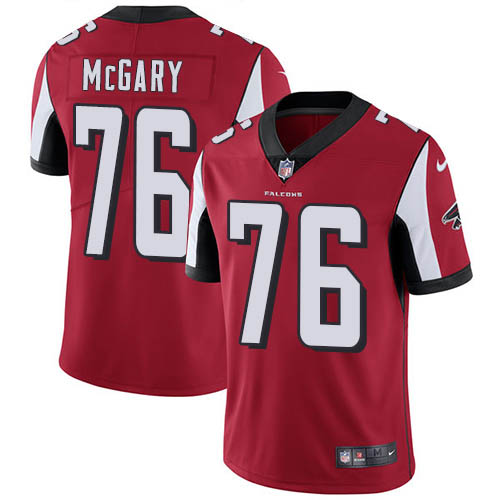 Atlanta Falcons #76 Kaleb McGary Red Team Color Men's Stitched Vapor Untouchable Limited Jersey Men's