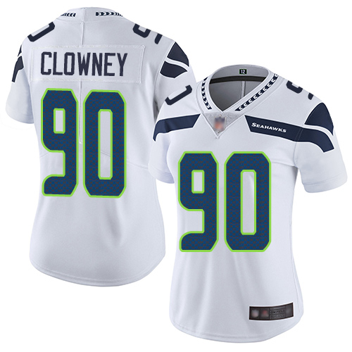 Seattle Seahawks #90 Jadeveon Clowney White Women's Stitched Vapor Untouchable Limited Jersey Womens