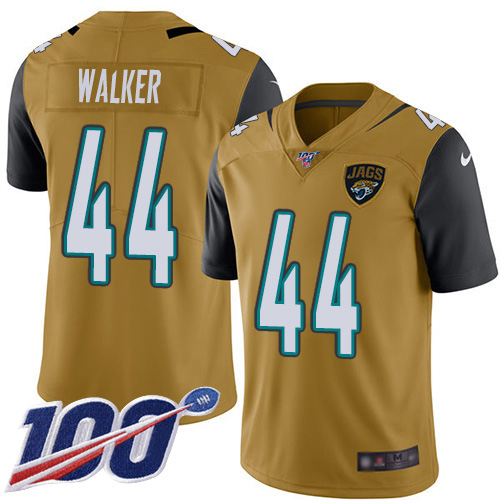 Jaguars #44 Travon Walker Gold Youth Stitched Limited Rush 100th Season Jersey