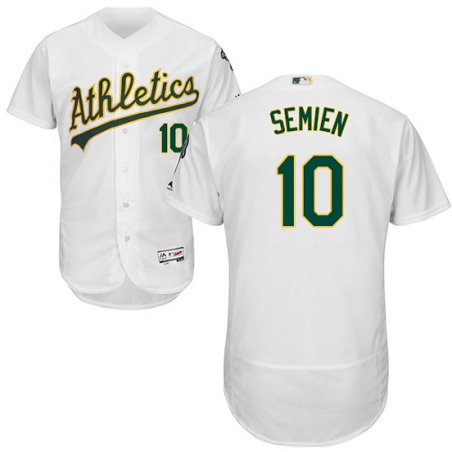 Oakland Athletics #10 Marcus Semien White Flexbase Authentic Collection Stitched Jersey Men's