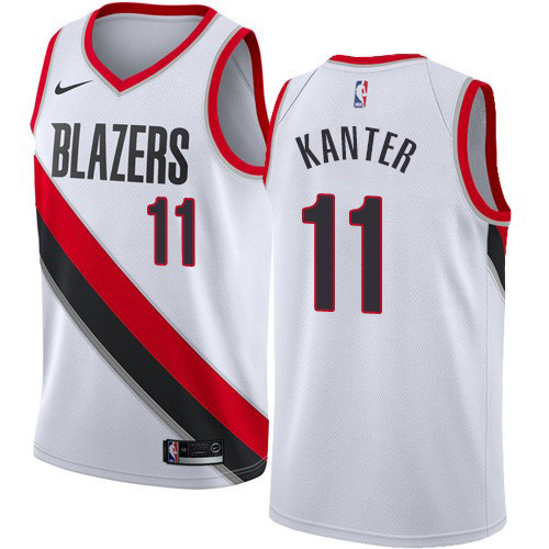 Portland Trail Blazers #11 Enes Kanter White Youth Swingman Association Edition Jersey Youth