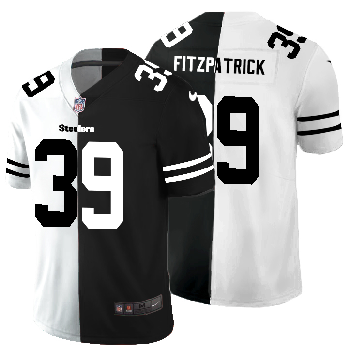 Pittsburgh Steelers #39 Minkah Fitzpatrick Men's Black V White Peace Split Vapor Untouchable Limited Jersey