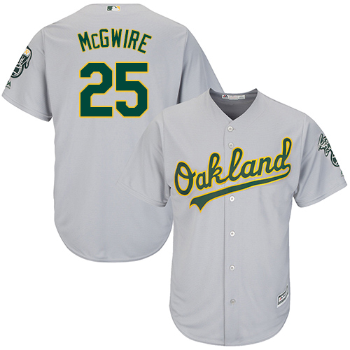 Oakland Athletics #25 Mark McGwire Grey Cool Base Stitched Youth Jersey Youth