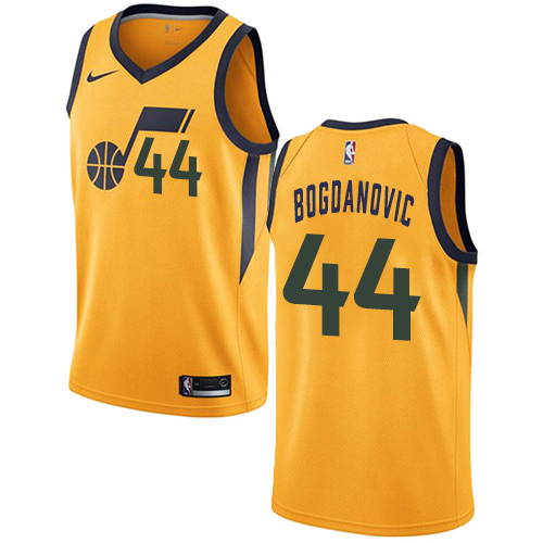 Utah Jazz #44 Bojan Bogdanovic Yellow Swingman Statement Edition Jersey Mens