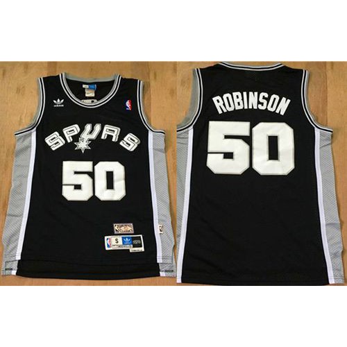San Antonio Spurs #50 David Robinson Black Throwback Stitched Jersey Mens