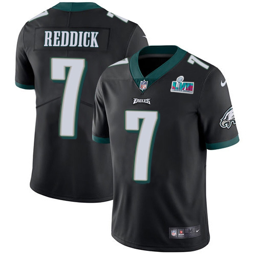 Eagles #7 Haason Reddick Black Alternate Super Bowl LVII Patch Men's Stitched Vapor Untouchable Limited Jersey