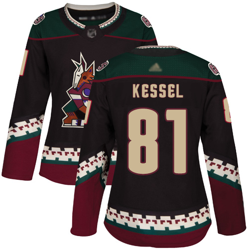 Adidas Arizona Coyotes #81 Phil Kessel Black Alternate Authentic Women's Stitched Jersey Womens