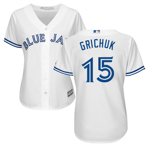 Toronto Blue Jays #15 Randal Grichuk White Home Women's Stitched Jersey Womens