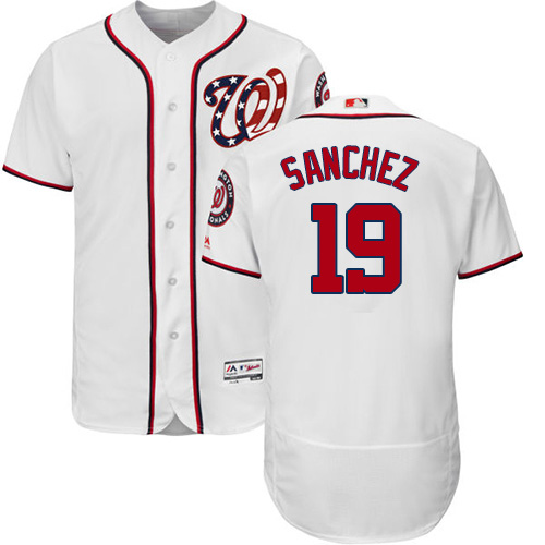 Washington Nationals #19 Anibal Sanchez White Flexbase Authentic Collection Stitched Jersey Men's