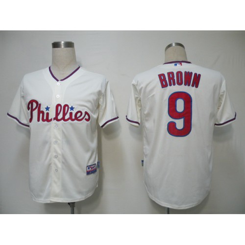 Philadelphia Phillies #9 Domonic Brown Cream Cool Base Stitched Jersey Men's