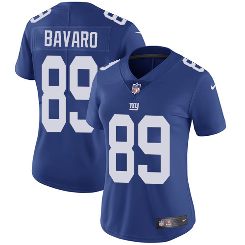 New York Giants #89 Mark Bavaro Royal Blue Team Color Women's Stitched Vapor Untouchable Limited Jersey Womens