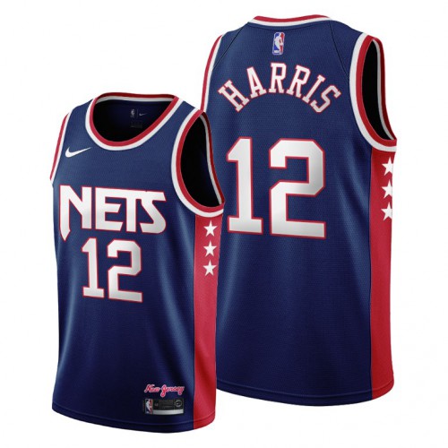 Brooklyn Brooklyn Nets #12 Joe Harris Womens 2021-22 City Edition Throwback 90s Wordmark Navy Jersey Womens