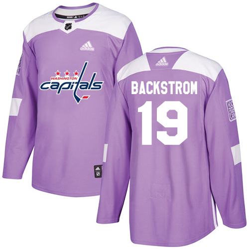 Adidas Washington Capitals #19 Nicklas Backstrom Purple Authentic Fights Cancer Stitched Youth Jersey Youth