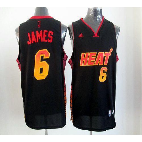 Miami Heat #6 LeBron James Black Stitched Vibe Jersey Mens