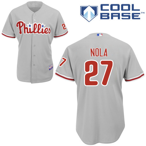 Philadelphia Phillies #27 Aaron Nola Grey Cool Base Stitched Youth Jersey Youth