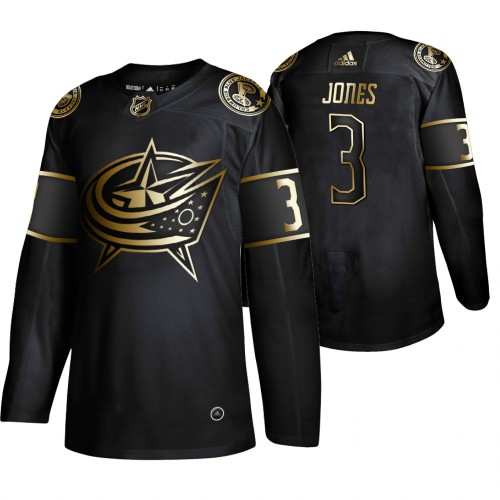 Adidas Columbus Blue Jackets #3 Seth Jones Men's 2019 Black Golden Edition Authentic Stitched Jersey Men's