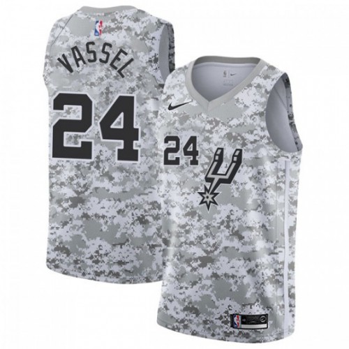San Antonio Spurs #24 Devin Vassell White Camo Swingman Earned Edition Jersey Mens