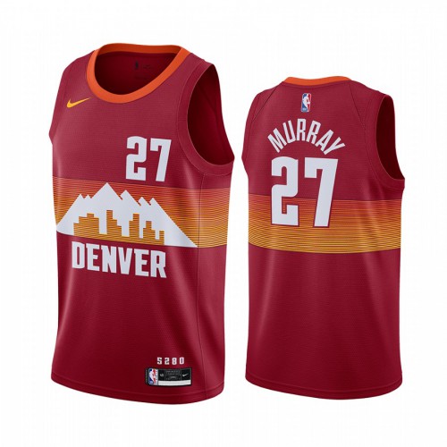 Denver Nuggets #27 Jamal Murray Red Womens Swingman 2020-21 City Edition Jersey Womens