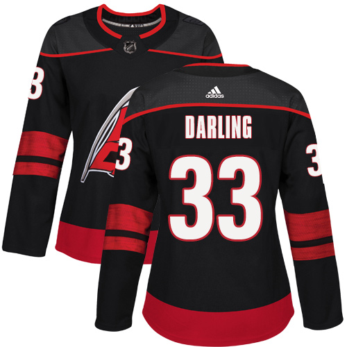 Adidas Carolina Hurricanes #33 Scott Darling Black Alternate Authentic Women's Stitched Jersey Womens