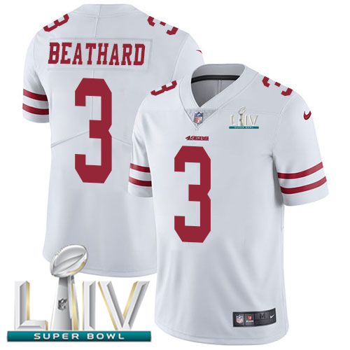San Francisco 49ers #3 C.J. Beathard White Super Bowl LIV 2020 Men's Stitched Vapor Untouchable Limited Jersey Men's