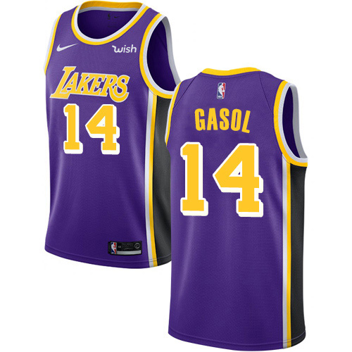 Los Angeles Lakers #14 Marc Gasol Purple Swingman Statement Edition Jersey Mens