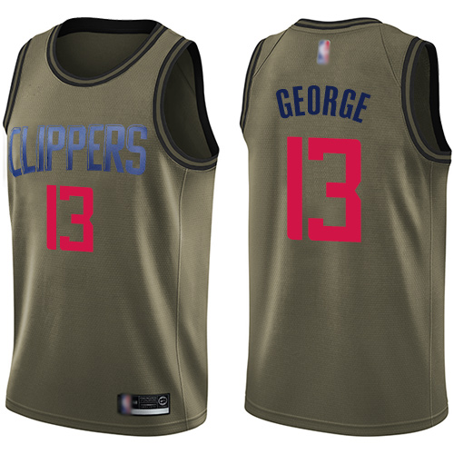 Los Angeles Clippers #13 Paul George Green Youth Swingman Salute to Service Jersey Youth