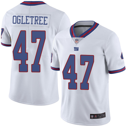 New York Giants #47 Alec Ogletree White Men's Stitched Limited Rush Jersey Men's