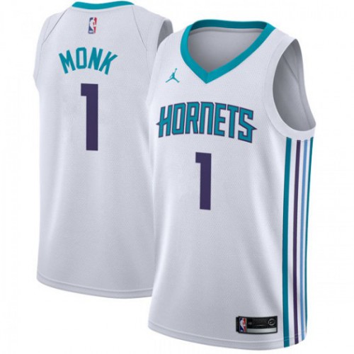 Charlotte Hornets #1 Malik Monk White Womens Jordan Swingman Association Edition Jersey Womens